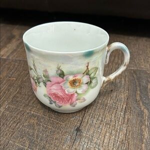 Antique Victorian Mug Large Pink Lilac Hand Painted Flowers PRMK Luster‎ Ware